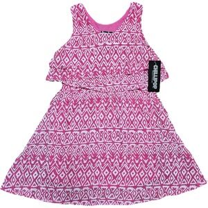 NWT Chillipop Girl's Pink‎ Geometric Flowy Tank Dress Size 10/12
